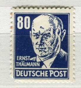 GERMANY EAST; 1952-53 early Portrait issues fine Mint hinged 80pf. value