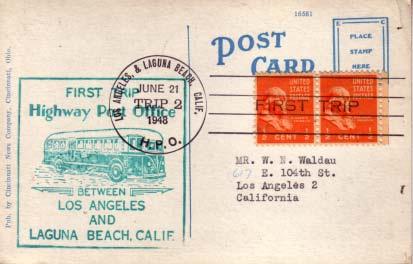 United States, Highway Post Offices, California