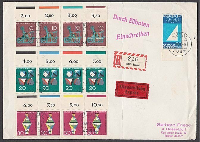 GERMANY 1969 Registered cover - nice franking...............................B365