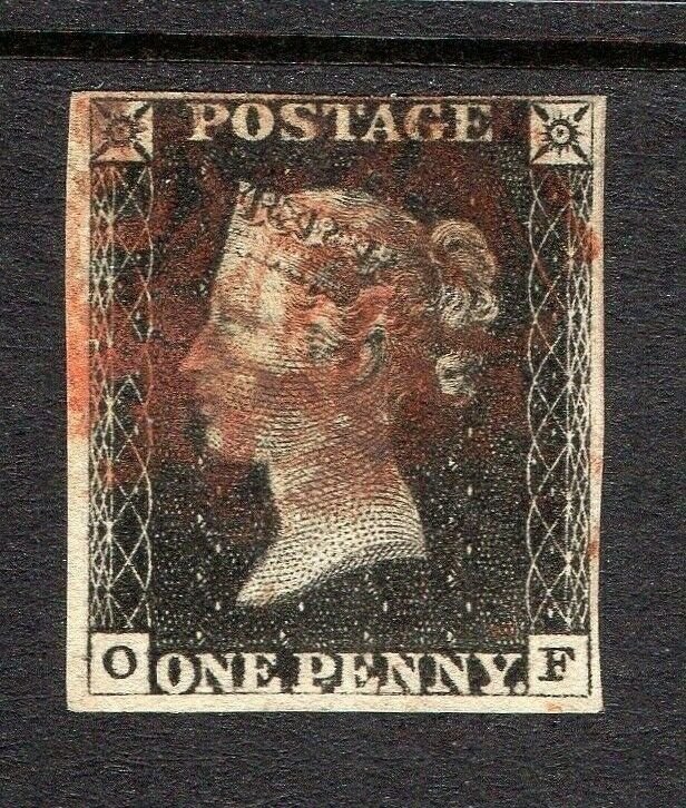 GB QV SG2Wi 1d Black Plate 1b Watermark Inverted Used Shallow Thin CV £2,500