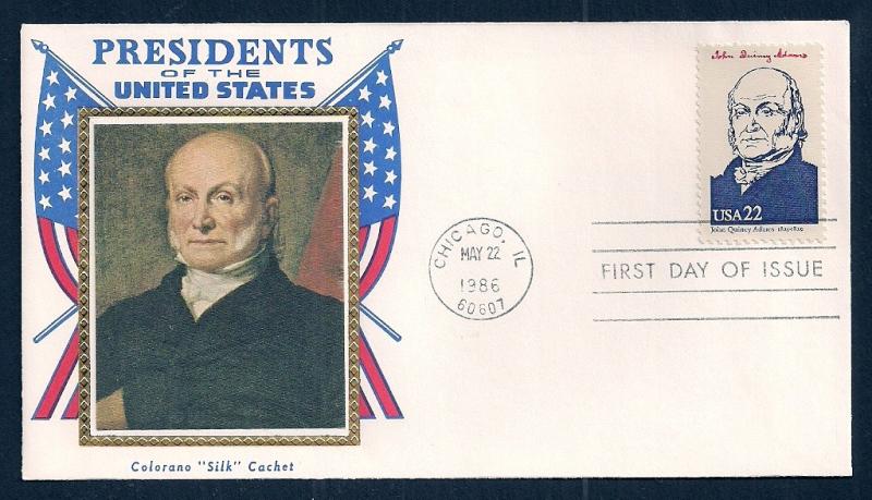 UNITED STATES FDC 22¢ John Q Adams 1986 Colorano