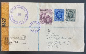 1943 Polish Forces British Army Fieldpost 115 WWII Reg Cover To New York Usa