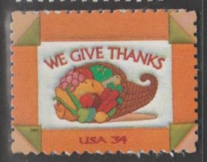 U.S. Scott #3546 Thanksgiving Stamp - Mint NH Single