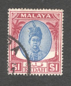 Malaya - Kedah, Scott #79    VF, Used, CV $8.00 ....  3240067