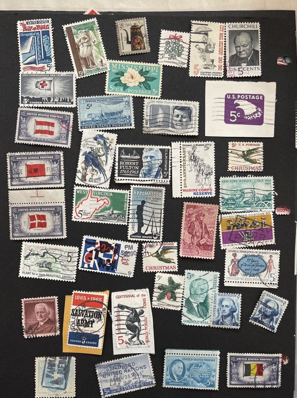 US Used Mixture all 5c selection  Good condition 105 stamps FREE SHIPPING