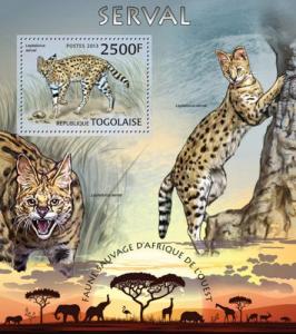 TOGO 2013 SHEET SERVAL WILD CATS FELINES WILDLIFE tg13217b