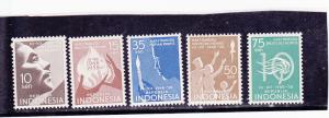 Indonesia  Scott#  468-72  MH