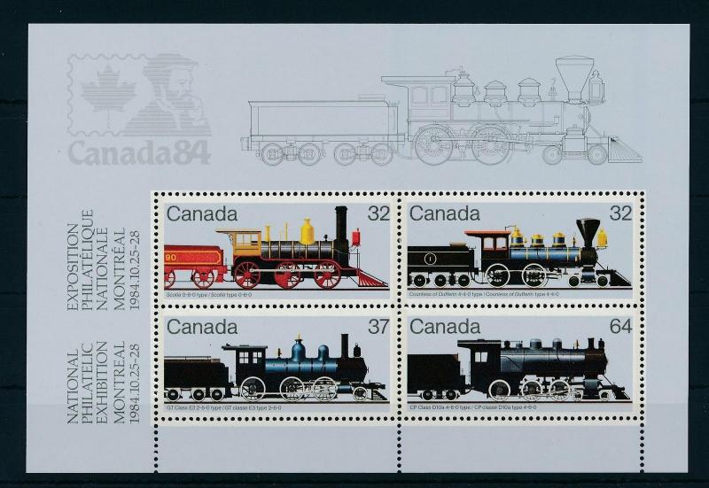 [18453] Canada 1984 Railway Train Eisenbahn Chemin de Fer Souvenir Sheet MNH