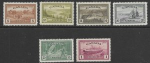 Canada 268-73  1946  set 6  FVF  Mint  NH