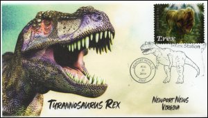 19-334, 2019, T-Rex, Pictorial Postmark, Event, Newport News VA, Tyrannosaurus R