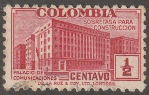 Columbia Stamp, Scott#RA-9,  used, hinged, #C-RA9