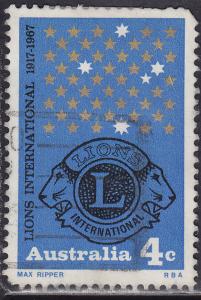 Australia 426 USED 1967 Lions Intl. 50th Anniversary 4c