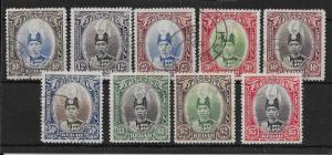 MALAYA KEDAH SG60/8 1937 DEFINITIVE SET USED