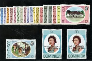 Dominica 1978 QEII Independence set complete superb MNH. SG 632-649. 