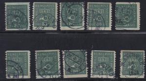 Sweden # 162. Used Watermarked Wavy lines , Wholesale lot of 10