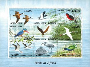 Sierra Leone 1999 - Birds of Africa, Waterbirds - Sheet of 9v - Scott 2242 - MNH