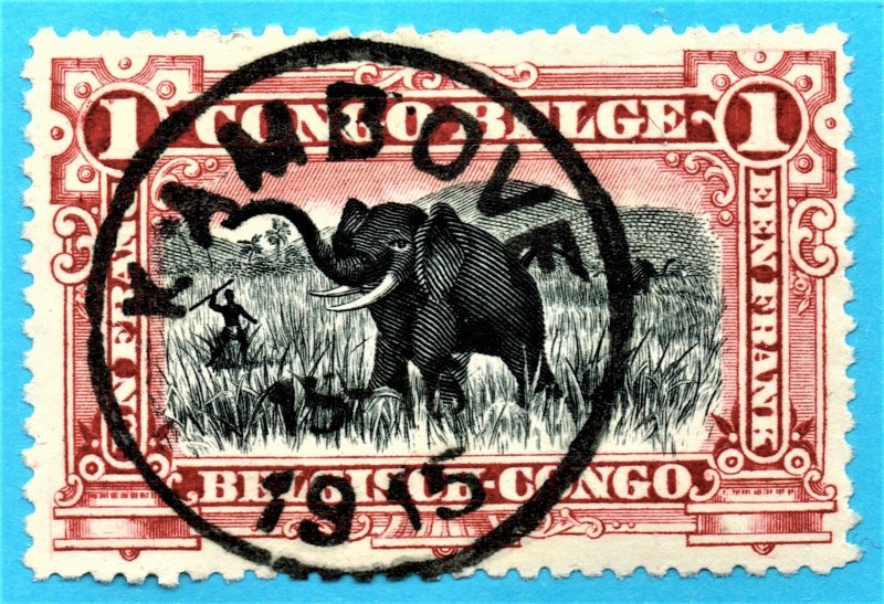 [sto746] BELGIAN CONGO 1910 Scott#54 with cancel KAMBOVE 1915