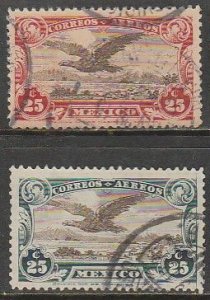 MEXICO C3-C4, Early Air Mail SET OF TWO. USED. F-VF. (1359)