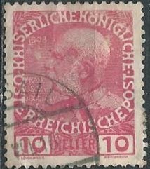 Austria 115 (used) 10h Franz Josef, rose (1908)