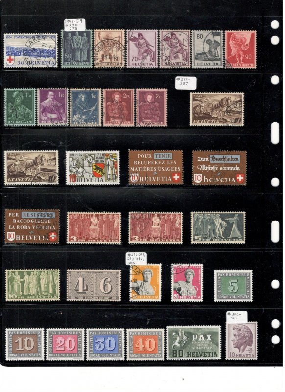 SWITZERLAND COLLECTION ON STOCK SHEET, MINT/USED