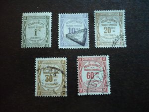 Stamps - France - Scott# J46-J49, J51- Used Part Set of 5 Stamps