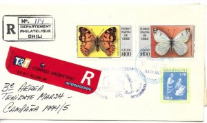 CHILE 1994 -95 CHILEAN ANTARCTIC BASES EDUARDO FREI BUTTERFLIES PENGUINS FAUNA