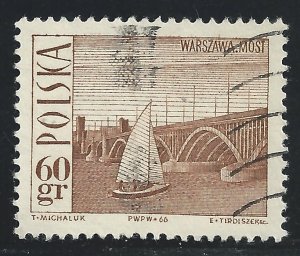 Poland #1442 60g Poniatowski Bridge Warsaw and Sail Boat - Used