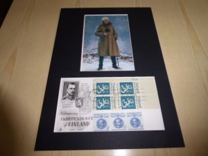 Mannerheim Finland indepence USA FDC Cover and mounted photograph mount size A4