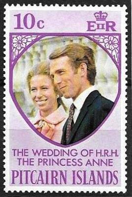 Pitcairn Islands 10c Princess Anne Wedding issue of 1973, Scott 135 MH