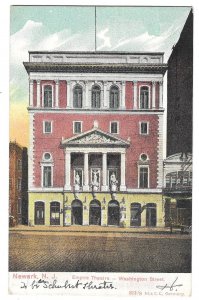 Empire Theatre, Newark, New Jersey, Undivided Back Postcard Mailed 1906