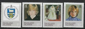 Falkland Is 348-51 MNH 1982 Princess Diana (fe3130)