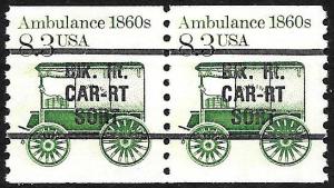 Scott 2128a  8.3¢ Ambulance Precancel Coil Pair, MNH