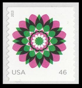 US 4724 Kaleidoscope Flowers 46c red violet coil single (1 stamp) MNH 2013