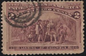 SC#231 2¢ Landing of Columbus (1893) Used