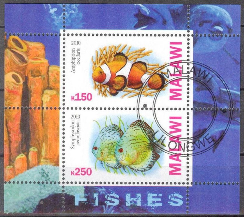 {g031} Malawi 2010 Marine Life Fishes sheet Used / CTO Cinderella