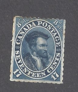 CANADA # 19 MINT OGH 1859 17c JACQUES CARTIER BS27900