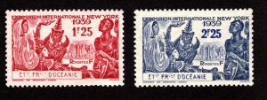 FRENCH POLYNESIA SC# 124-125  FVF/MOG  1939