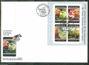 GUINEA 2014 175th BIRTH ANNIVERSARY OF PAUL CEZANNE  SHEET FDC