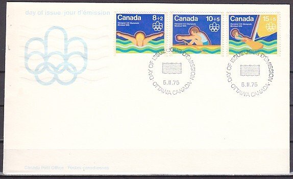 Canada, Scott cat. B4-B6. Montreal Olympics issue. First day cover. ^