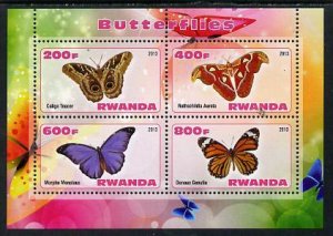 RWANDA - 2013 - Butterflies #5 - Perf 4v Sheet - MNH - Private Issue
