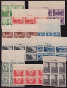 1935 National Parks FARLEY imperf mint Sc 756-65 top plate blocks NGAI (P5