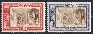 Romania B19-B20, hinged. Guardian Angel Bringing Poor to Crown Princess Marie.