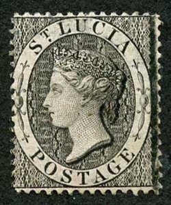 St Lucia SG15 (1d) Black Wmk Crown CC Perf 14 Fresh M/Mint