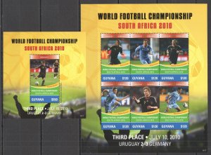 B0111 2010 Guyana Football World Cup South Africa 3Rd Place Germany 1Bl+1Kb Mnh