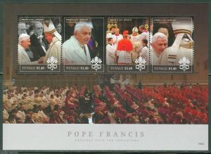 TUVALU 2015 POPE FRANCIS PRESIDING OVER THE CONSISTORY  SHEET  MINT NH