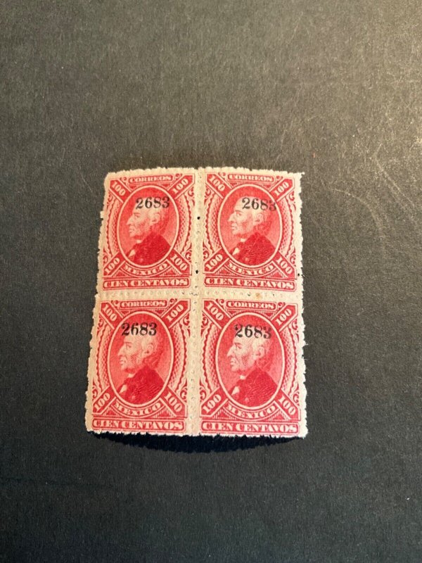 Mexico Scott #122 never hinged blk of 4