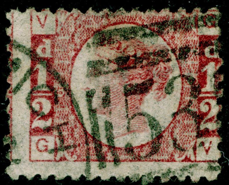 SG48, ½d rose-red PLATE 6, USED. Cat £25. GV 