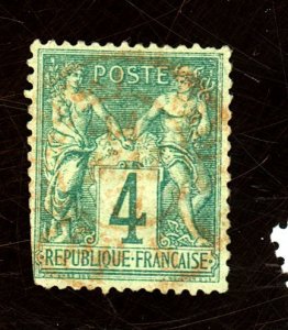 FRANCE 66 USED FVF FEW CLIPPED PERFS Cat $55