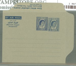 Ceylon  1960 20c + 10c 1mm spacing.