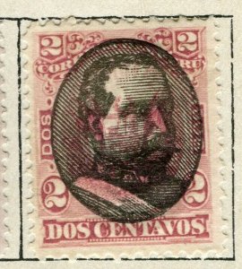 PERU; 1894 early classic Optd. issue fine Mint hinged 2c. value